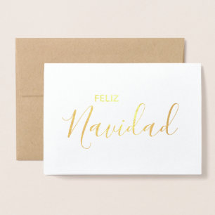 Feliz Navidad Elegant Spanish Merry kerst Folie Kaarten