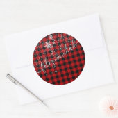 Feliz Navidad En Escritura Manuscrita Nevando Ronde Sticker (Envelop)