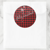 Feliz Navidad En Escritura Manuscrita Nevando Ronde Sticker (Tas)