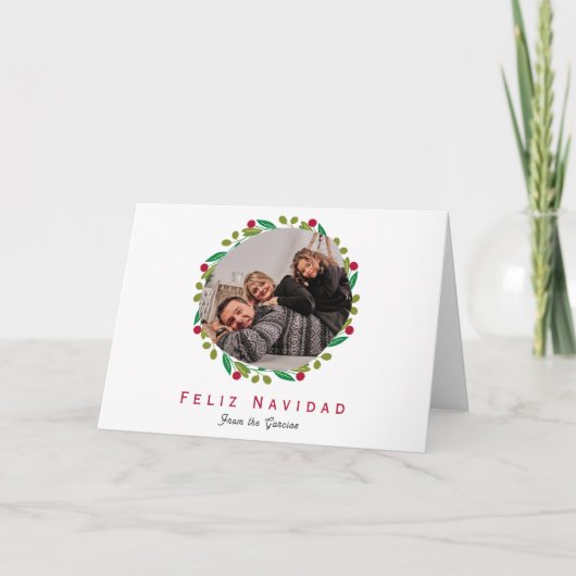 Feliz Navidad Family Photo Carte de vacances (Devant)
