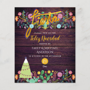 Feliz Navidad Feest Paars Gouden Budget Cactussen