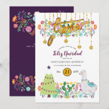 Feliz Navidad Feest Uitnodiging Folkloristische Bl