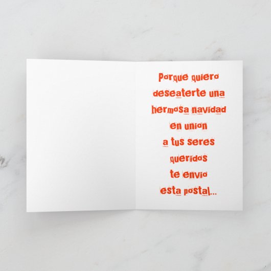 Feliz Navidad Feestdagen Kaart (Binnen)