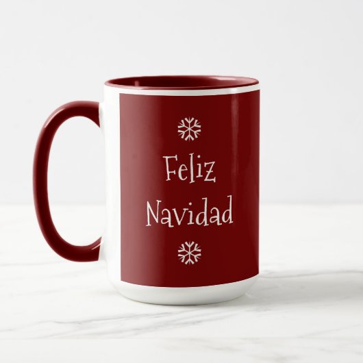 Feliz Navidad Feliz Ano Nuevo Red Mug (Gauche)