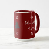 Feliz Navidad Feliz Ano Nuevo Red Mug (Devant droit)
