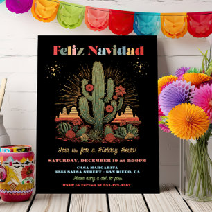 Feliz navidad Fiesta Cactus woestijnavond Kaart