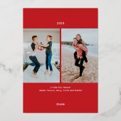 Feliz Navidad Foil Carte photo de Noël (Verso)