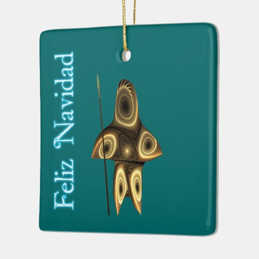 Feliz Navidad - Fractal Inuit Hunter Keramisch Ornament (Links)