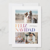 Feliz Navidad gradiënt Headline Holiday Kaart (Voorkant)