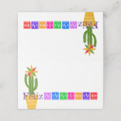 Feliz Navidad Green Cactus op Paars (Buitenkant ongevouwen)