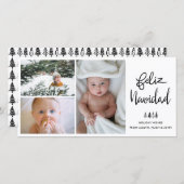 Feliz Navidad | Handgeschreven scriptvakantiefoto Feestdagenkaart (Voorkant / Achterkant)