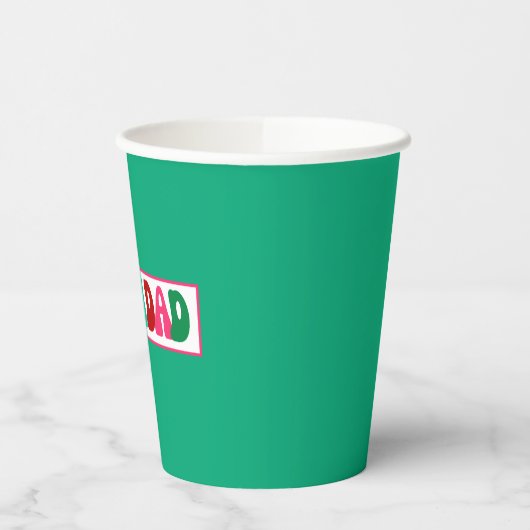 Feliz Navidad - Helder kleurrijk Papieren Bekers (Links)