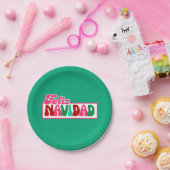 Feliz Navidad - Helder kleurrijk Papieren Bordje (Feest)