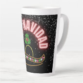 Feliz Navidad Holiday Neon Latte Mok (Rechterhoek)