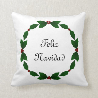 Feliz Navidad Holly Holiday Pillow Kussen