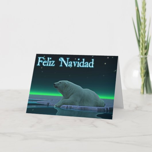 Feliz Navidad - Ice Edge Polar Beer Feestdagen Kaart (Voorkant)