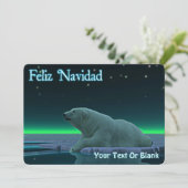 Feliz Navidad - Ice Edge Polar Beer Feestdagenkaart (Staand voorkant)