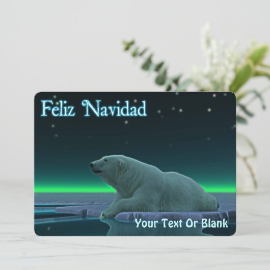 Feliz Navidad - Ice Edge Polar Beer Feestdagenkaart (Staand voorkant)