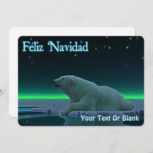 Feliz Navidad - Ice Edge Polar Beer Feestdagenkaart (Voorkant / Achterkant)