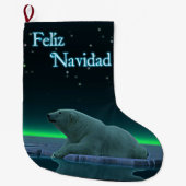 Feliz Navidad - Ice Edge Polar Beer Grote Kerstsok (Voorkant)