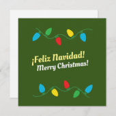 "Feliz Navidad" in het Engels en Spaans Holiday Ca Feestdagenkaart (Voorkant / Achterkant)