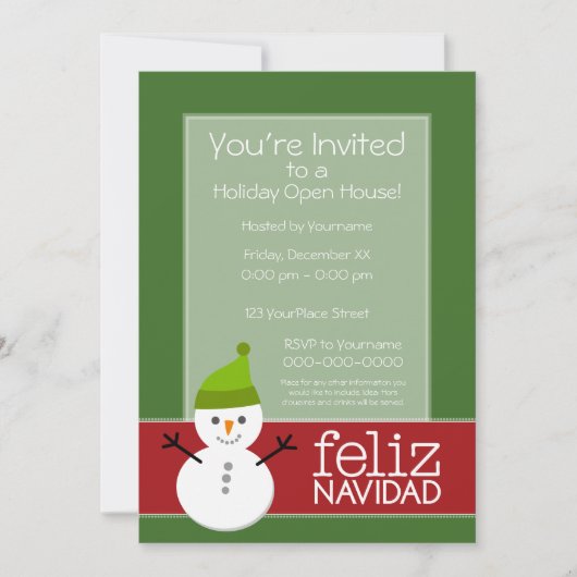 Feliz Navidad - invitation de partie (Devant)