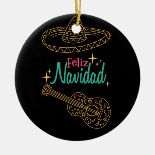 feliz navidad keramisch ornament (Voorkant)