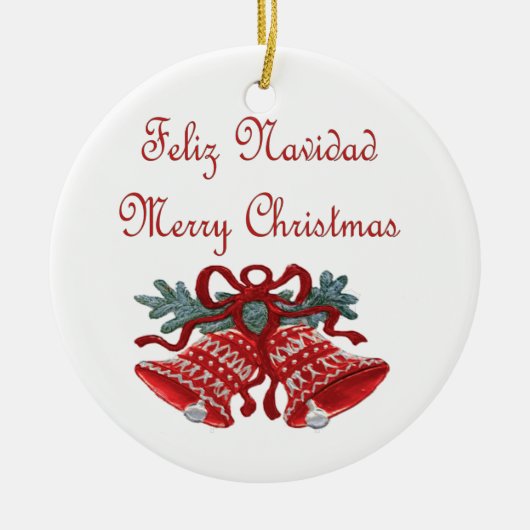 Feliz Navidad Keramisch Ornament (Voorkant)