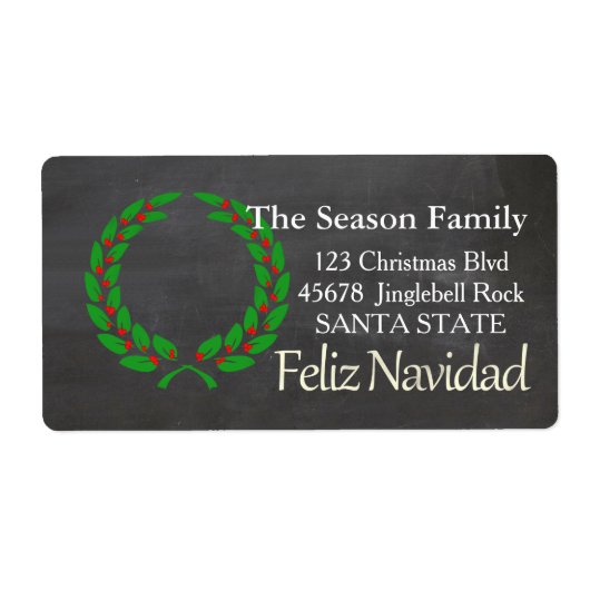 Feliz Navidad Kerst Label (Voorkant)