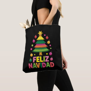 Feliz Navidad Kerstboom Spaans Vakantie Kerstmis Draagtas