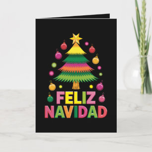 Feliz Navidad Kerstboom Spaans Vakantie Kerstmis Kaart