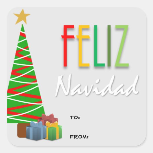 Feliz Navidad Kerstcadeau Stickers (Voorkant)