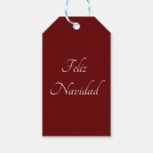 Feliz Navidad-kerstfeestrood Cadeaulabel (Voorkant)