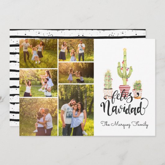 Feliz Navidad | Kerstfotocollage (Voorkant / Achterkant)