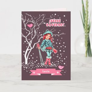 Feliz Navidad. kerstKaart in het Spaans Feestdagen Kaart