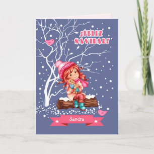 Feliz Navidad. kerstKaart voor kinderen in het Spa Feestdagen Kaart