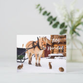 Feliz Navidad Kerstland — wintersneeuwdieren Feestdagenkaart (Staand voorkant)