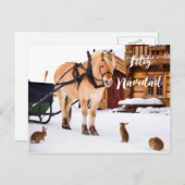 Feliz Navidad Kerstland — wintersneeuwdieren Feestdagenkaart (Voorkant / Achterkant)