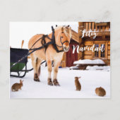 Feliz Navidad Kerstland — wintersneeuwdieren Feestdagenkaart (Voorkant)