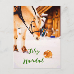 Feliz Navidad Kerstmis met boerderijdieren in snee Feestdagenkaart