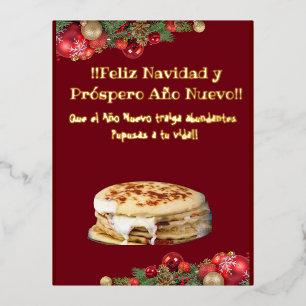 Feliz Navidad Kerstmis naar El Comelón de Pupusas  Folie Feestdagen Briefkaart