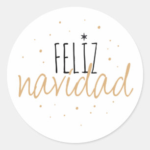 Feliz Navidad Kerstmis Ronde Sticker