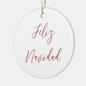 Feliz Navidad-kerstscript Typografie Keramisch Ornament (Links)