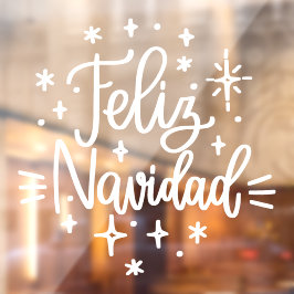 Feliz Navidad, kersttouwtrek in het Spaans Raamsticker