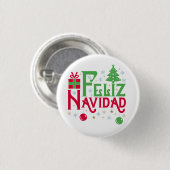 Feliz Navidad Merry Happy Yule Ronde Button 3,2 Cm (Voorkant /achterkant)