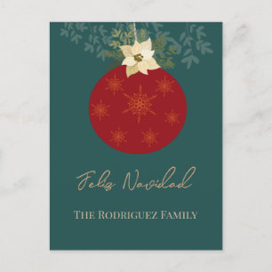 Feliz Navidad-Merry-kerst-rode Ornament-feestdag Feestdagenkaart