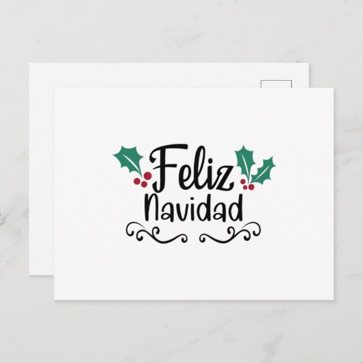 Feliz Navidad Merry Kerstmis Briefkaart (Voorkant / Achterkant)