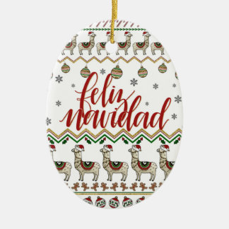 Feliz Navidad/Merry-kerstversiering Keramisch Ornament