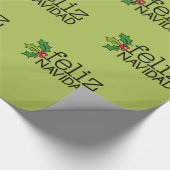 Feliz Navidad met kerst Holly Cadeaupapier (Hoek)