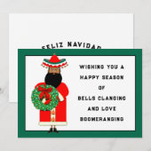 Feliz Navidad Mexican Père Noël Carte de Noël (Devant / Derrière)